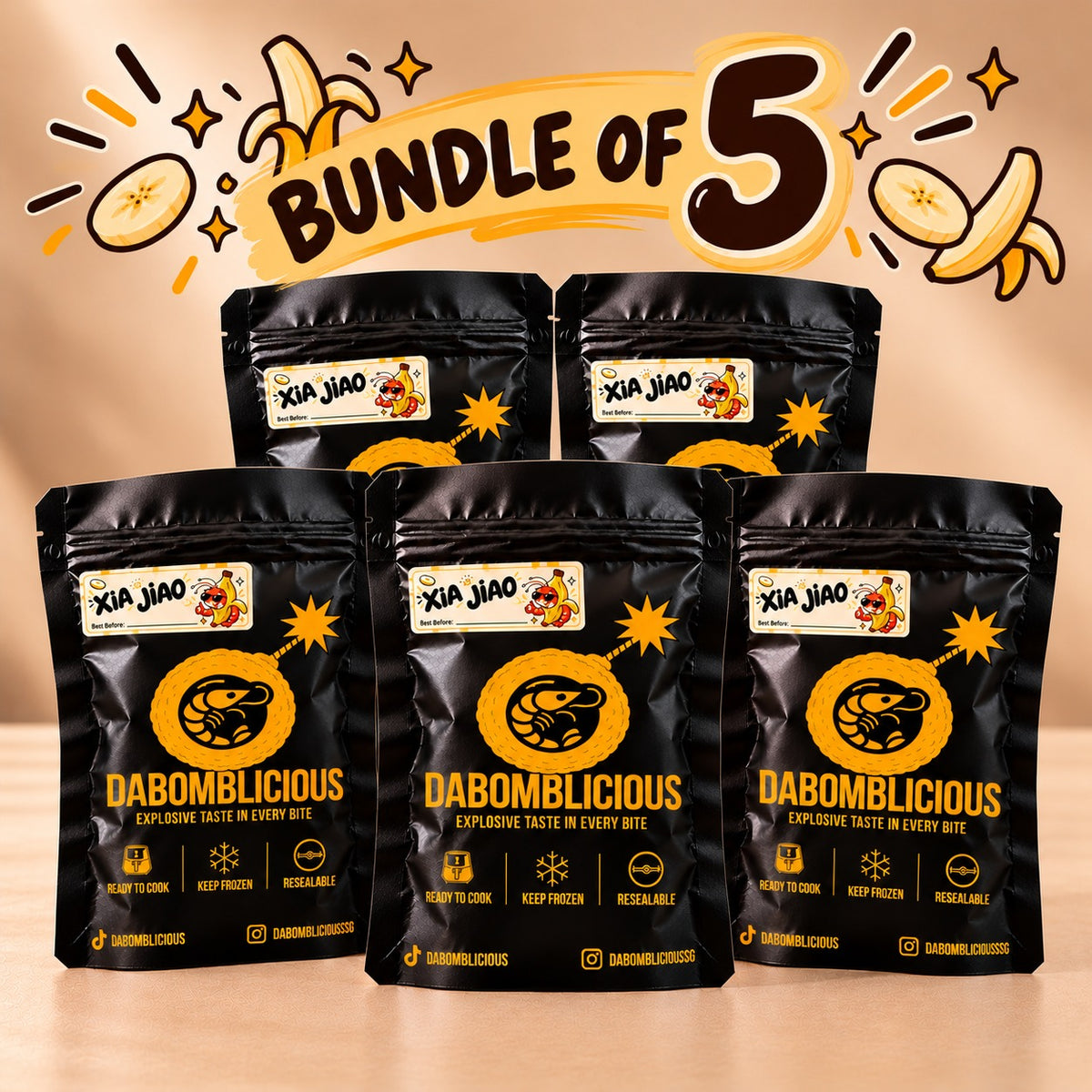[DABOMBLICIOUS] BUNDLE OF 5 Xia Jiao Banana Heipiah